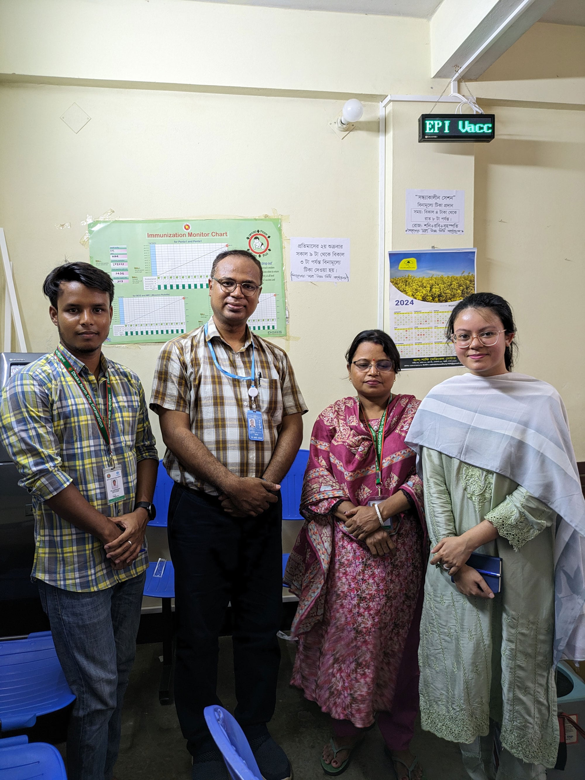 During the visit Dr Nuha is at EPI vaccination center,